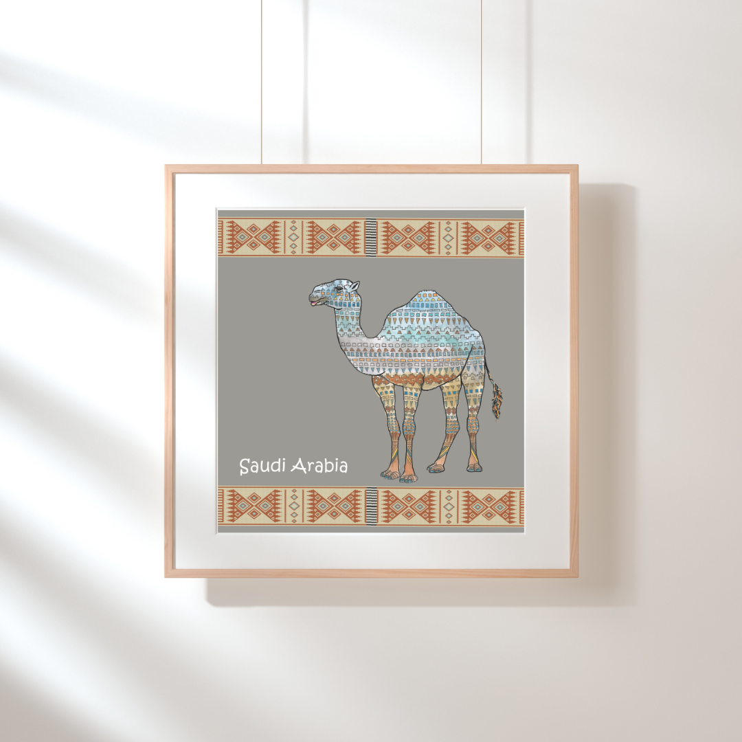 Framed Camel Saudi Arabia Print