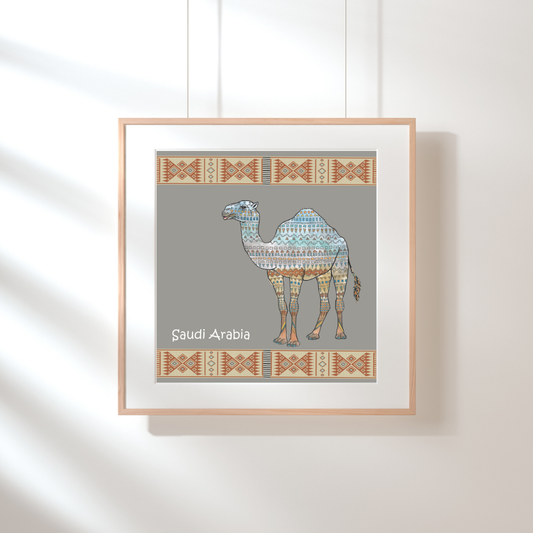 Framed Camel Saudi Arabia Print