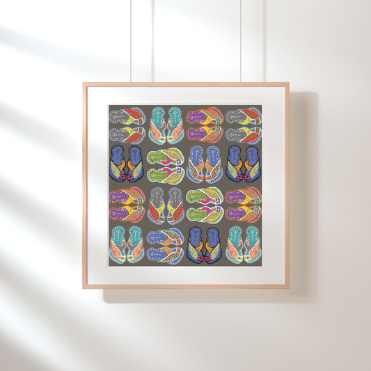 Framed Desert Sandals Print