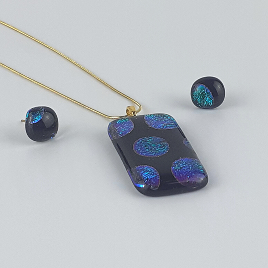 Fused Glass Necklace & Earrings Set