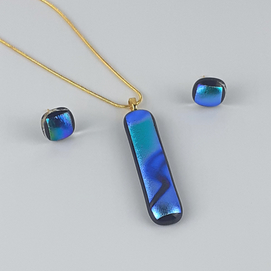 Fused Glass Necklace & Earrings Set
