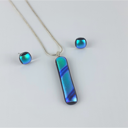 Fused Glass Necklace & Earrings Set