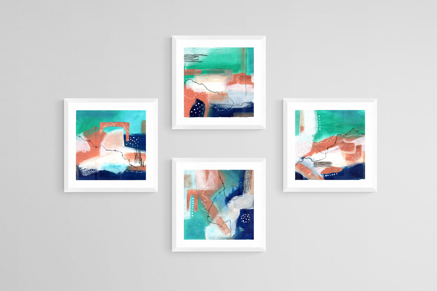 "Abstract in Turquoise III" By Helen Al-Ammari