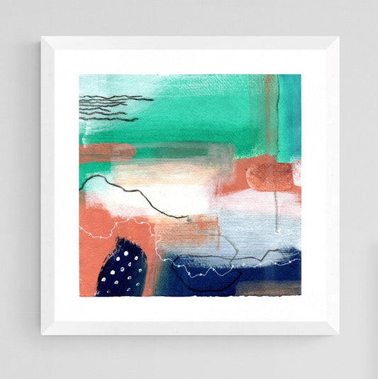 "Abstract in Turquoise I" By Helen Al-Ammari
