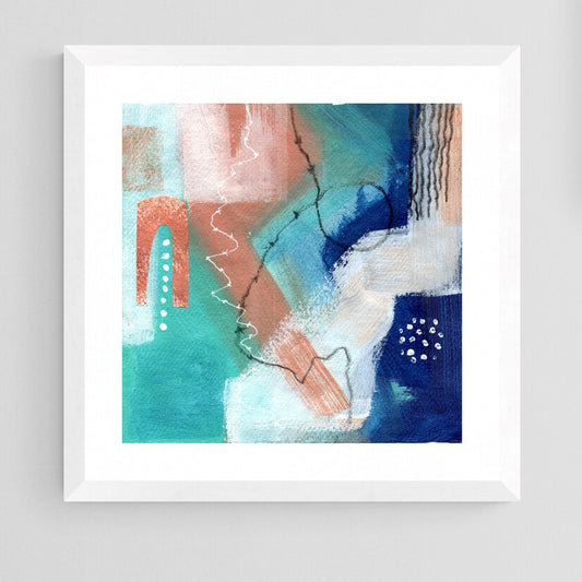 "Abstract in Turquoise II" By Helen Al-Ammari