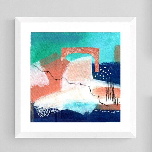 "Abstract in Turquoise III" By Helen Al-Ammari